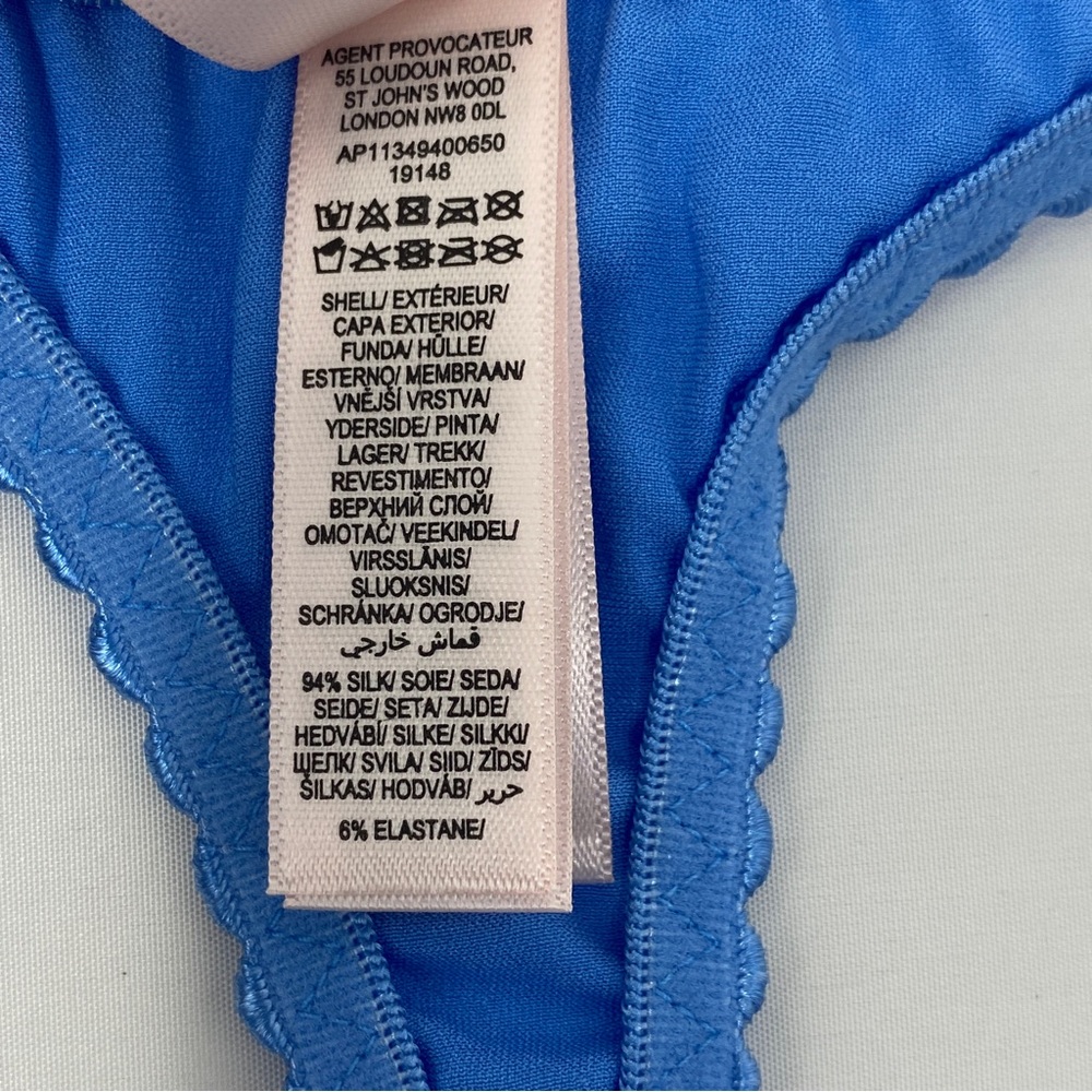 Agent Provocateur Molly Blue Pink Thong AP2 Small NWT - Picture 9 of 10